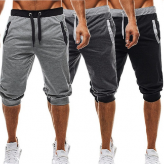 Summer new wish hot hit color casual cropped trousers sports pants men's trousers