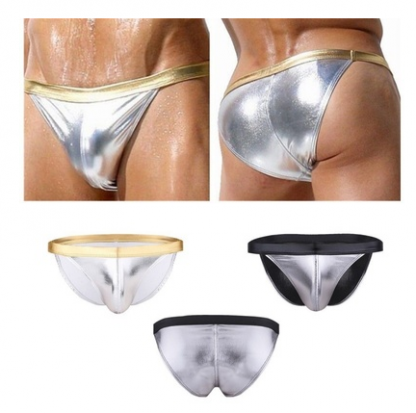 Patent leather men's briefs