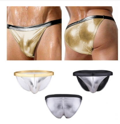 Patent leather men's briefs