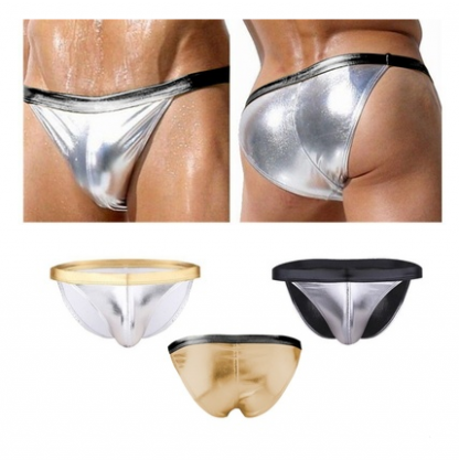 Patent leather men's briefs