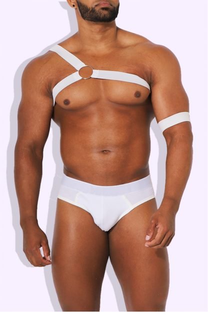 Fashionable man tied up bandage