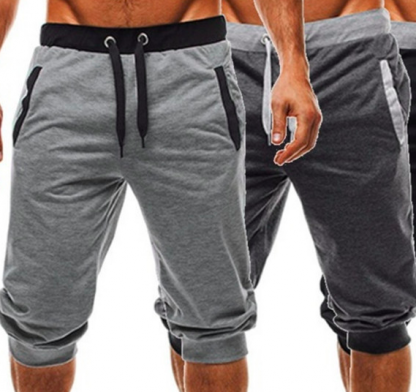 Summer new wish hot hit color casual cropped trousers sports pants men's trousers