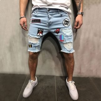 Stretch men's denim shorts