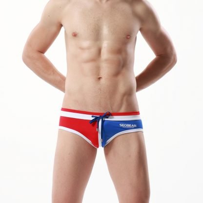 Men's Triangle Men's Color Matching Swimming Pants