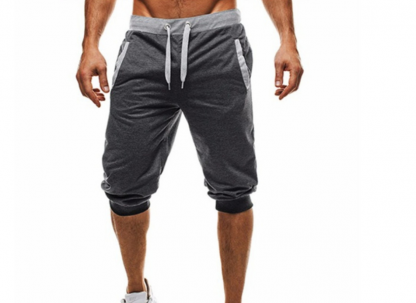 Summer new wish hot hit color casual cropped trousers sports pants men's trousers