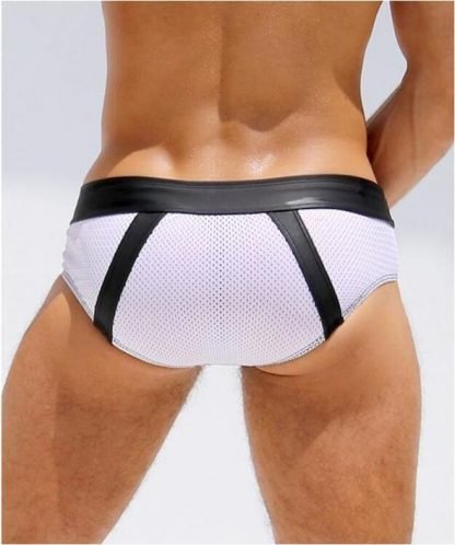 Men's Sexy Mesh Rubber Brief