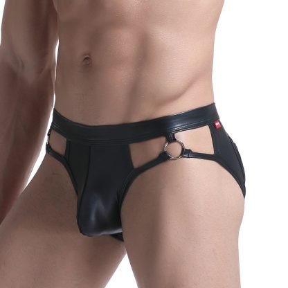 Men's sexy patent leather boxer briefs