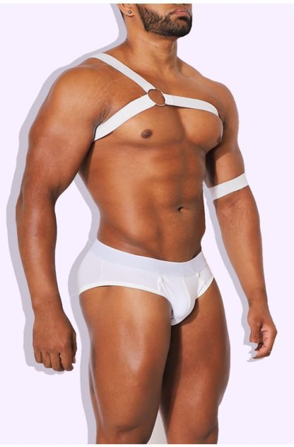 Fashionable man tied up bandage