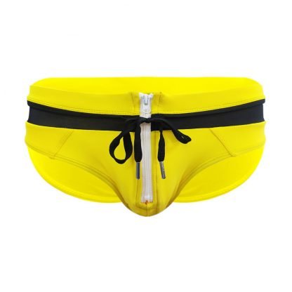 Men's Front  Zip Swim BriefsFitted Triangle - Image 3