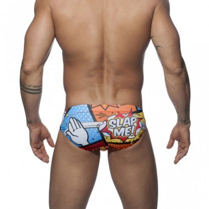 Men's Cartoon Printed English Swim Briefs Beach Swim Briefs - Image 5