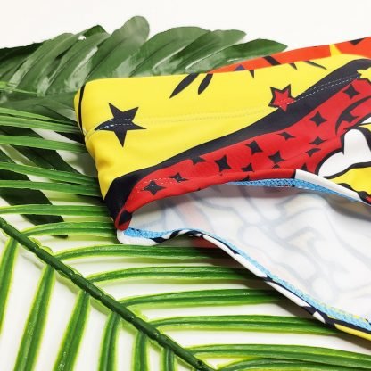 Men's Cartoon Printed English Swim Briefs Beach Swim Briefs - Image 8