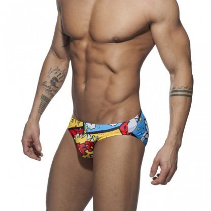 Men's Cartoon Printed English Swim Briefs Beach Swim Briefs - Image 4