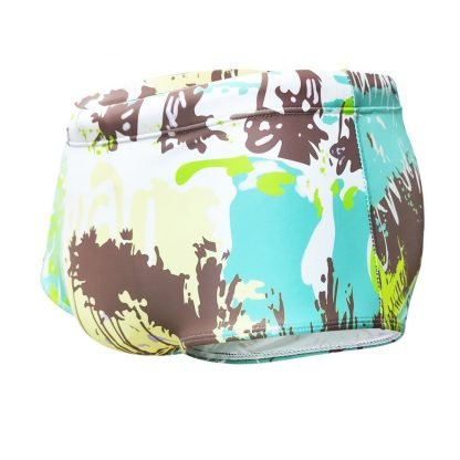 Island Grey Green Palm Silhouette Fashion Boxer Swim Shorts - Image 4