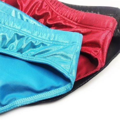 Faux Leather Sequin Skinny Swim Briefs - Image 5