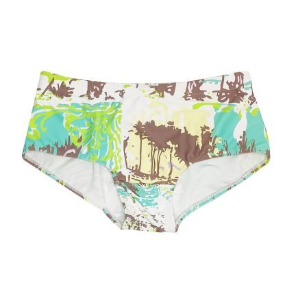 Island Grey Green Palm Silhouette Fashion Boxer Swim Shorts - Image 5