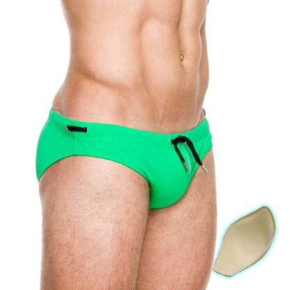 Men's Solid Color Tethered U-Cup Swim Briefs - Image 4