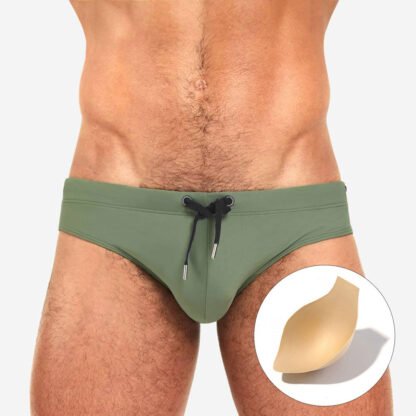 Men's Solid Color Tethered U-Cup Swim Briefs - Image 9