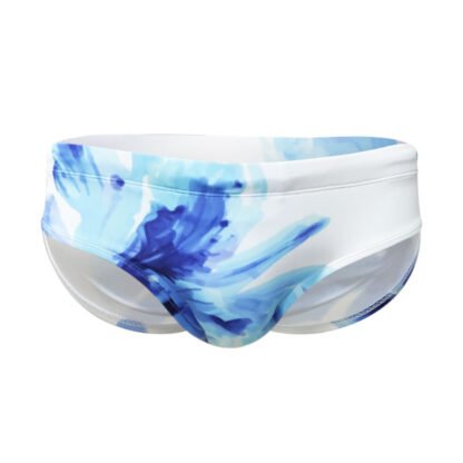 Chinese Style Ink Painting Blue Lily Triangle Swimming Shorts - Image 2