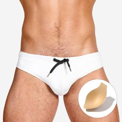 Men's Solid Color Tethered U-Cup Swim Briefs - Image 6