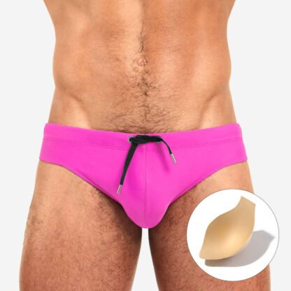 Men's Solid Color Tethered U-Cup Swim Briefs - Image 5