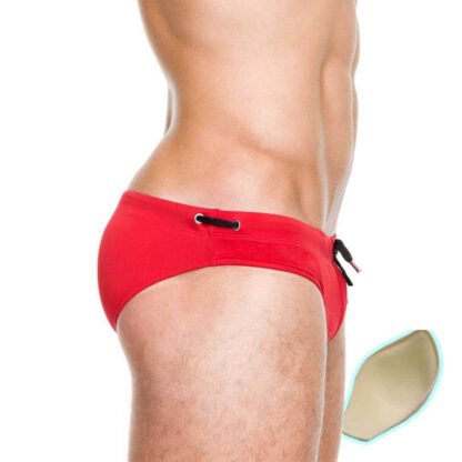 Men's Solid Color Tethered U-Cup Swim Briefs - Image 3