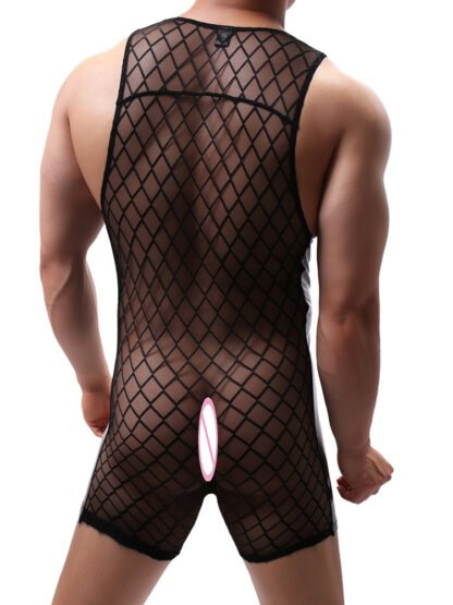 New Sports Diamond Mesh Boxer Bodysuit Breathable - Image 5